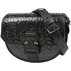 Christian Dior Gallop Shoulder Bag Messenger Patent Vernis Leather Black